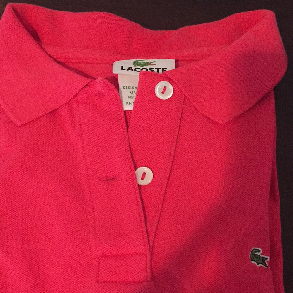Lacoste pink polo tee